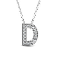 Thumbnail for Diamond 1/20 Ct.Tw. Letter D Pendant in 10K White Gold