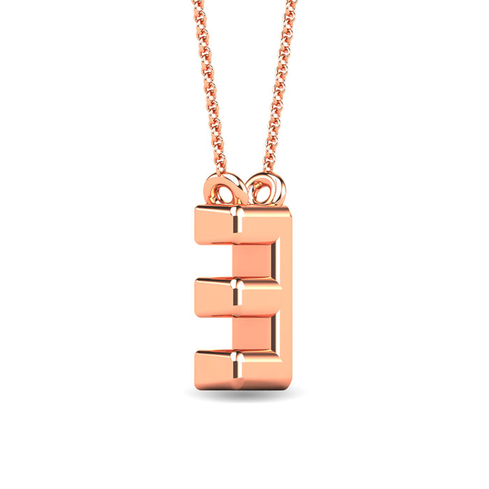 Diamond 1/20 Ct.Tw. Letter E Pendant in 10K Rose Gold""