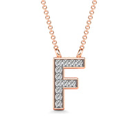 Thumbnail for Diamond 1/20 Ct.Tw. Letter F Pendant in 10K Rose Gold