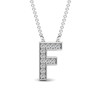 Thumbnail for Diamond 1/20 Ct.Tw. Letter F Pendant in 10K White Gold