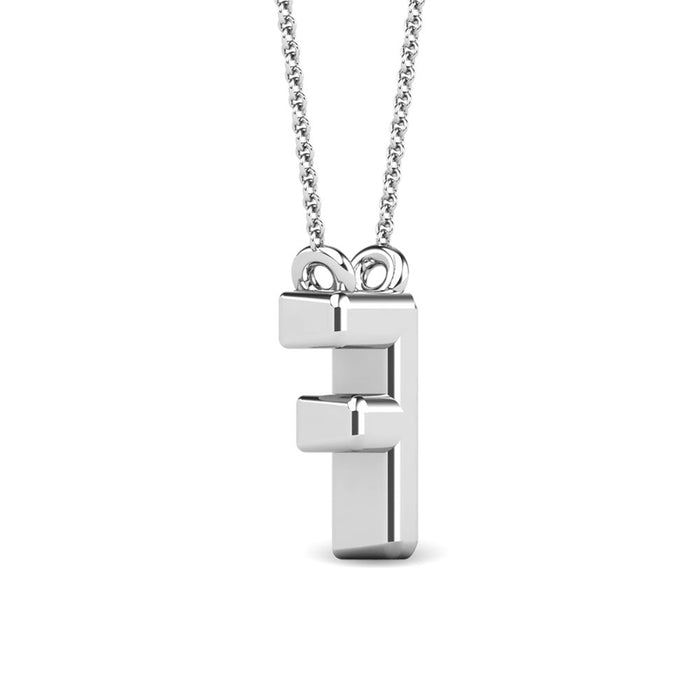 Diamond 1/20 Ct.Tw. Letter F Pendant in 10K White Gold""