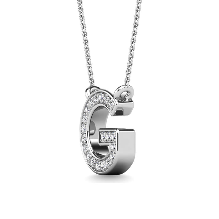 Diamond 1/20 Ct.Tw. Letter G Pendant in 10K White Gold""