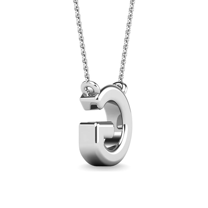 Diamond 1/20 Ct.Tw. Letter G Pendant in 10K White Gold""