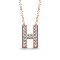 Thumbnail for Diamond 1/20 Ct.Tw. Letter H Pendant in 10K Rose Gold
