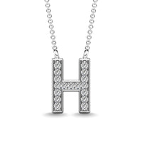 Thumbnail for Diamond 1/20 Ct.Tw. Letter H Pendant in 10K White Gold