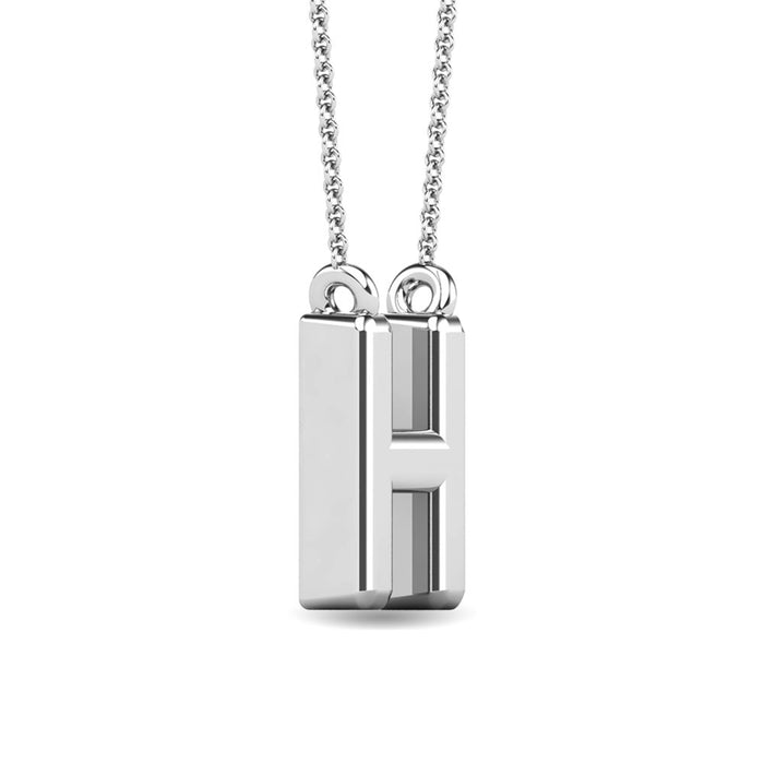 Diamond 1/20 Ct.Tw. Letter H Pendant in 10K White Gold""