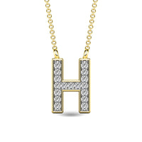 Thumbnail for Diamond 1/20 Ct.Tw. Letter H Pendant in 10K Yellow Gold