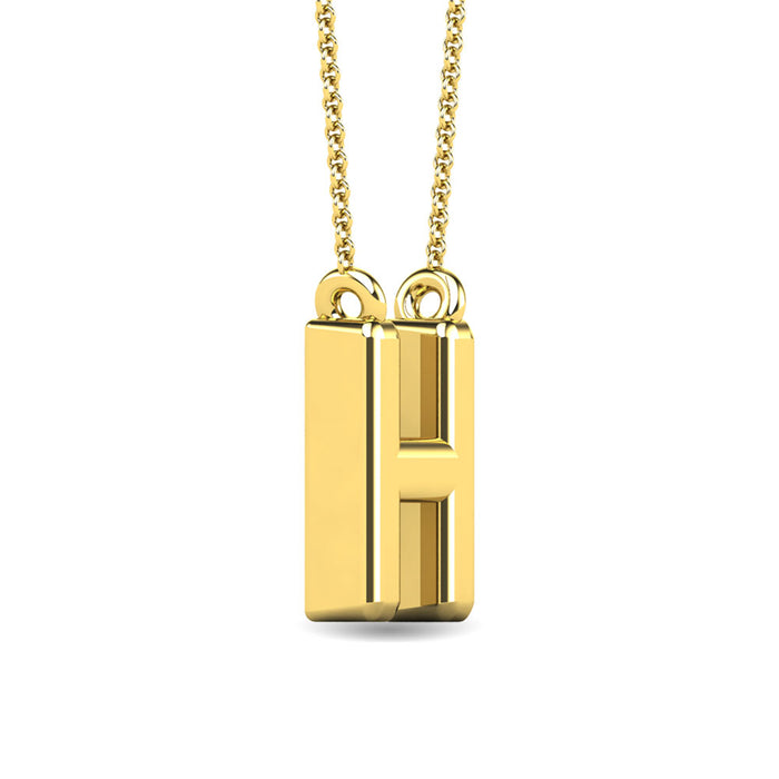 Diamond 1/20 Ct.Tw. Letter H Pendant in 10K Yellow Gold""