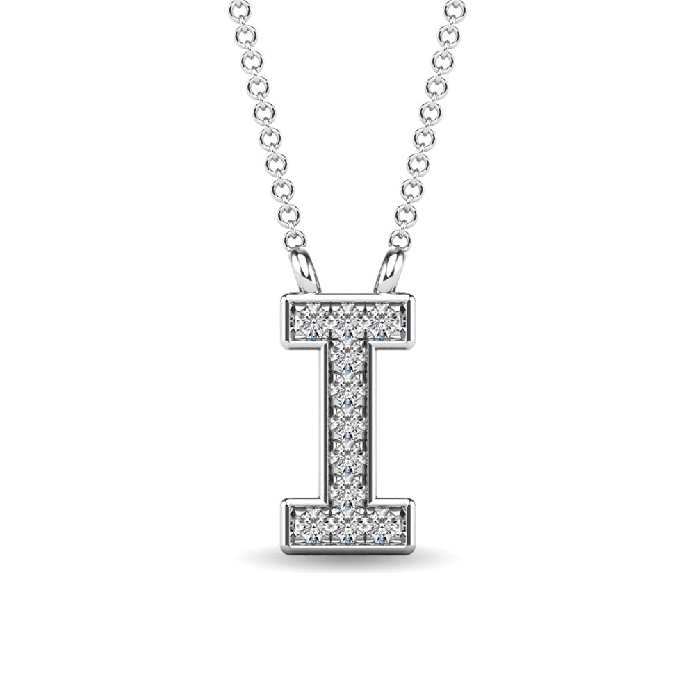 Diamond 1/20 Ct.Tw. Letter I Pendant in 10K White Gold""