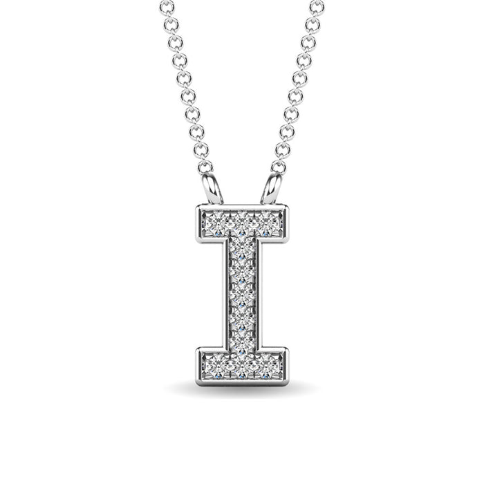 Diamond 1/20 Ct.Tw. Letter I Pendant in 10K White Gold""