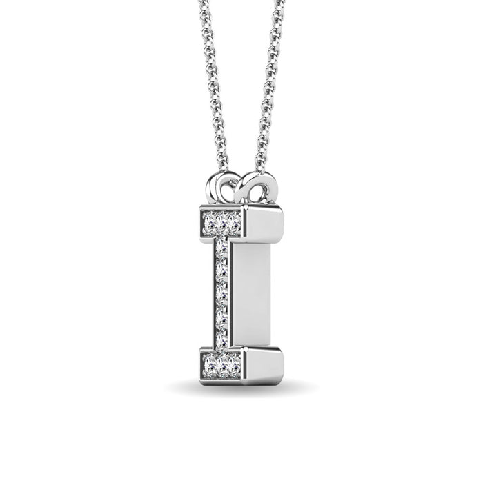 Diamond 1/20 Ct.Tw. Letter I Pendant in 10K White Gold""