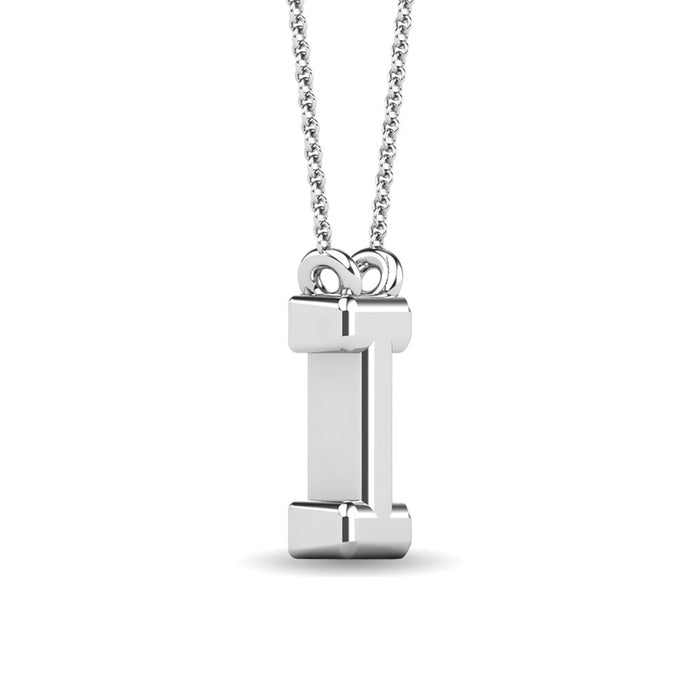 Diamond 1/20 Ct.Tw. Letter I Pendant in 10K White Gold""