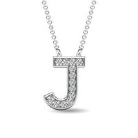 Thumbnail for Diamond 1/20 Ct.Tw. Letter J Pendant in 10K White Gold