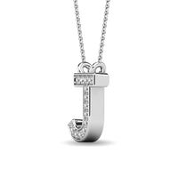 Thumbnail for Diamond 1/20 Ct.Tw. Letter J Pendant in 10K White Gold
