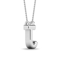Thumbnail for Diamond 1/20 Ct.Tw. Letter J Pendant in 10K White Gold