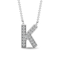 Thumbnail for Diamond 1/20 Ct.Tw. Letter K Pendant in 10K White Gold