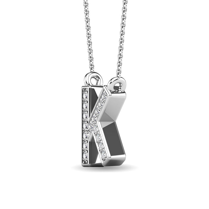 Diamond 1/20 Ct.Tw. Letter K Pendant in 10K White Gold""