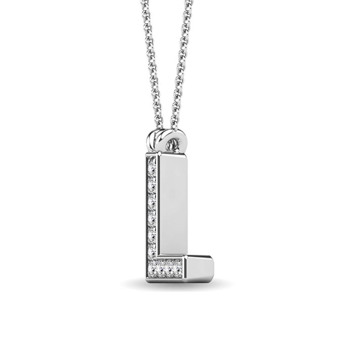 Diamond 1/20 Ct.Tw. Letter L Pendant in 10K White Gold""