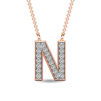 Thumbnail for Diamond 1/20 Ct.Tw. Letter N Pendant in 10K Rose Gold