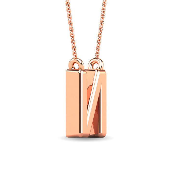 Diamond 1/20 Ct.Tw. Letter N Pendant in 10K Rose Gold""