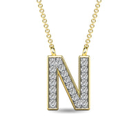 Thumbnail for Diamond 1/20 Ct.Tw. Letter N Pendant in 10K Yellow Gold