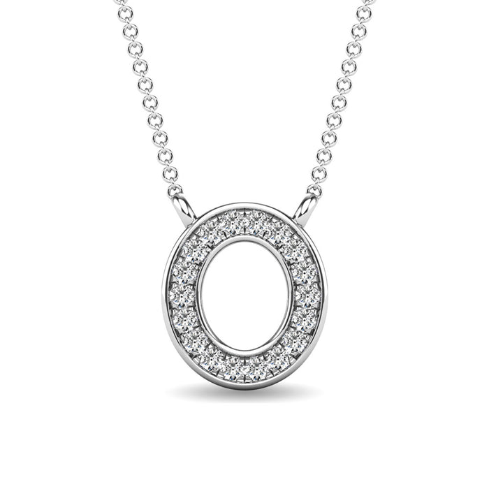 Diamond 1/20 Ct.Tw. Letter O Pendant in 10K White Gold"