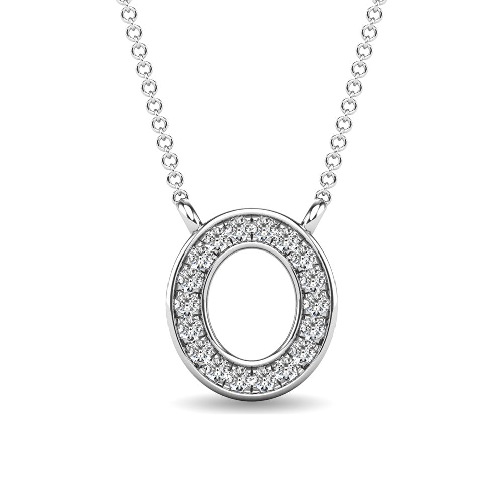 Diamond 1/20 Ct.Tw. Letter O Pendant in 10K White Gold"