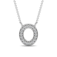Thumbnail for Diamond 1/20 Ct.Tw. Letter O Pendant in 10K White Gold