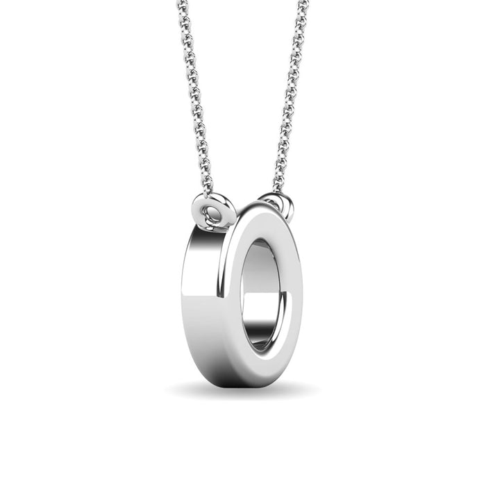 Diamond 1/20 Ct.Tw. Letter O Pendant in 10K White Gold"