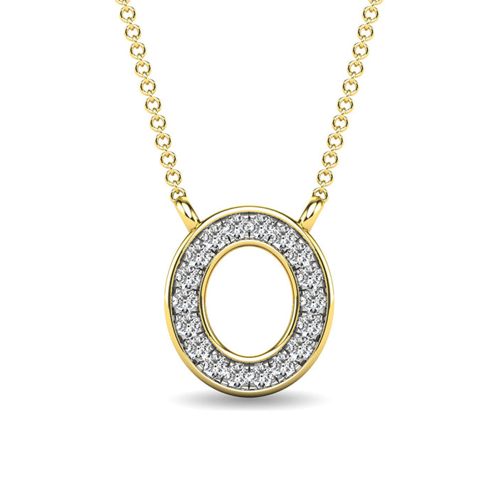 Diamond 1/20 Ct.Tw. Letter O Pendant in 10K Yellow Gold""