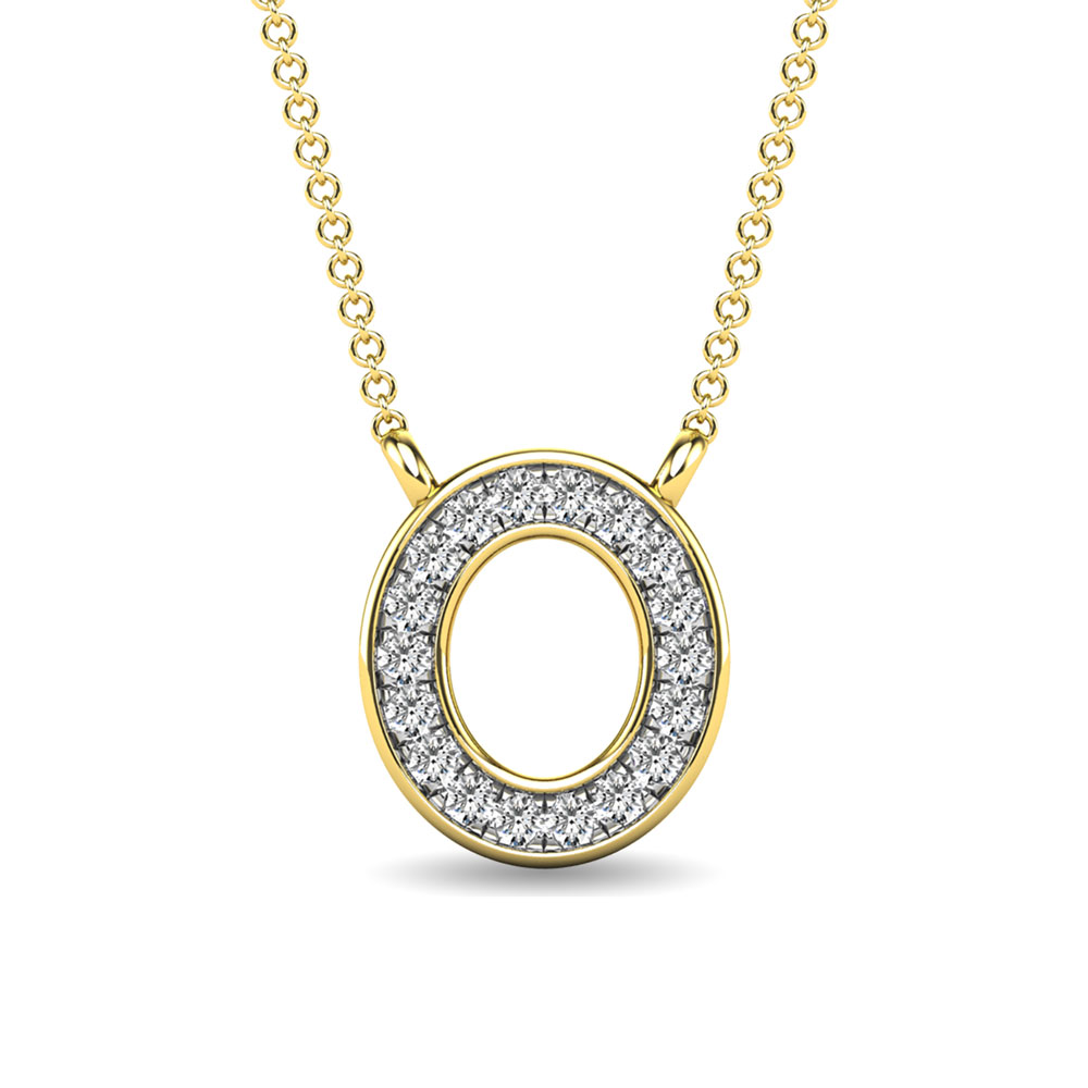 Diamond 1/20 Ct.Tw. Letter O Pendant in 10K Yellow Gold""
