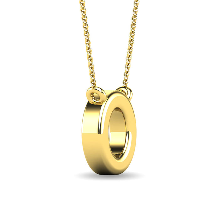 Diamond 1/20 Ct.Tw. Letter O Pendant in 10K Yellow Gold""