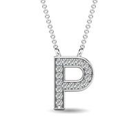 Thumbnail for Diamond 1/20 Ct.Tw. Letter P Pendant in 10K White Gold