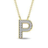 Thumbnail for Diamond 1/20 Ct.Tw. Letter P Pendant in 10K Yellow Gold