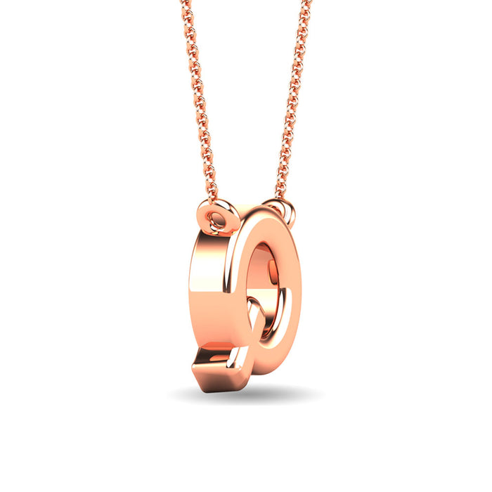 Diamond 1/20 Ct.Tw. Letter Q Pendant in 10K Rose Gold""