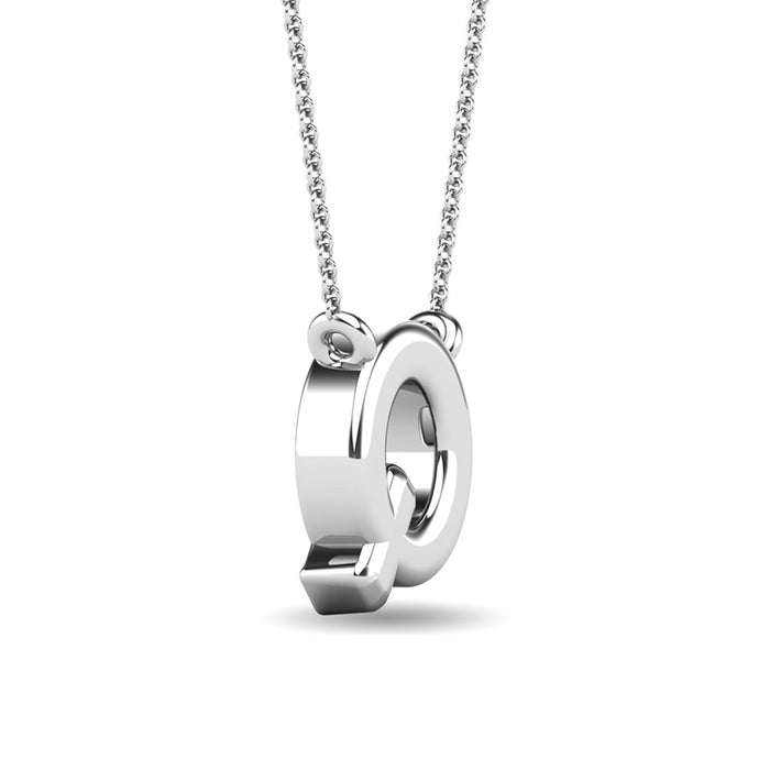 Diamond 1/20 Ct.Tw. Letter Q Pendant in 10K White Gold""