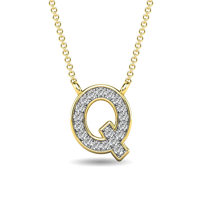 Diamond 1/20 Ct.Tw. Letter Q Pendant in 10K Yellow Gold""