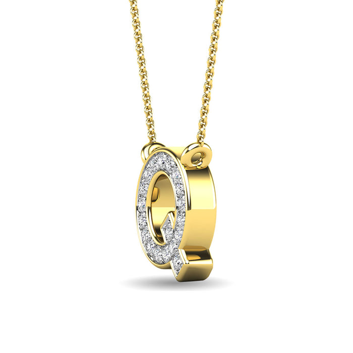 Diamond 1/20 Ct.Tw. Letter Q Pendant in 10K Yellow Gold""