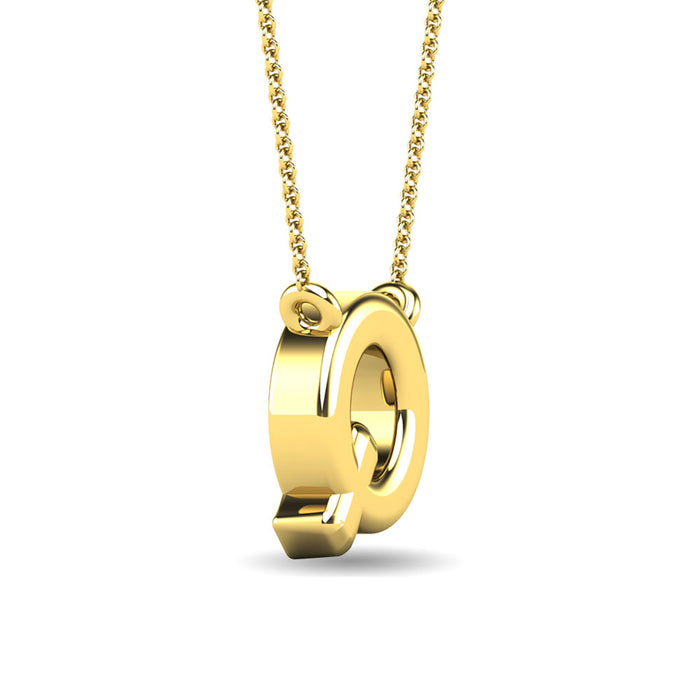 Diamond 1/20 Ct.Tw. Letter Q Pendant in 10K Yellow Gold""