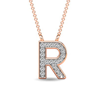 Thumbnail for Diamond 1/20 Ct.Tw. Letter R Pendant in 10K Rose Gold