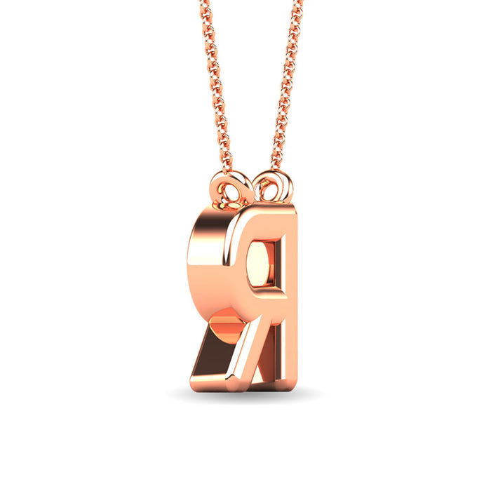 Diamond 1/20 Ct.Tw. Letter R Pendant in 10K Rose Gold""