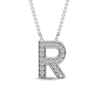 Thumbnail for Diamond 1/20 Ct.Tw. Letter R Pendant in 10K White Gold
