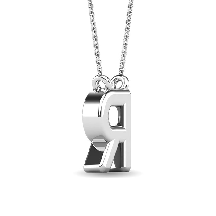 Diamond 1/20 Ct.Tw. Letter R Pendant in 10K White Gold""