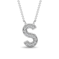 Thumbnail for Diamond 1/20 Ct.Tw. Letter S Pendant in 10K White Gold