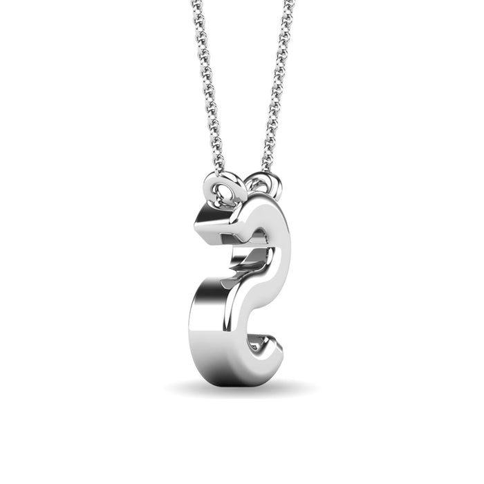 Diamond 1/20 Ct.Tw. Letter S Pendant in 10K White Gold""