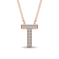 Thumbnail for Diamond 1/20 Ct.Tw. Letter T Pendant in 10K Rose Gold