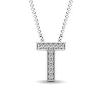 Thumbnail for Diamond 1/20 Ct.Tw. Letter T Pendant in 10K White Gold
