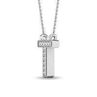 Thumbnail for Diamond 1/20 Ct.Tw. Letter T Pendant in 10K White Gold