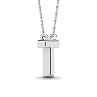 Thumbnail for Diamond 1/20 Ct.Tw. Letter T Pendant in 10K White Gold