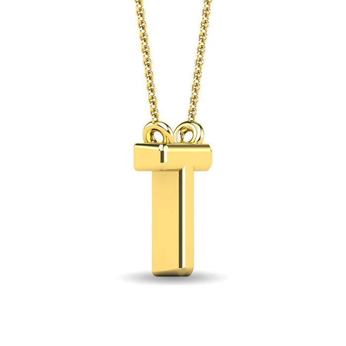 Diamond 1/20 Ct.Tw. Letter T Pendant in 10K Yellow Gold""